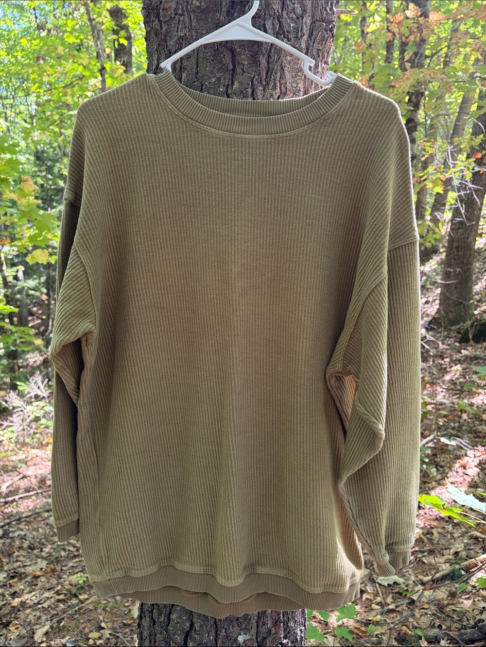 Aerie Cozy Ribbed Pullover Sweatshirt Women’s XS X-Small Oversize Slits fall